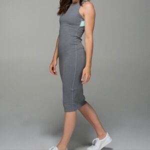 Lululemon Athletica Picnic Play Dress Grey Blue Crossback Midi